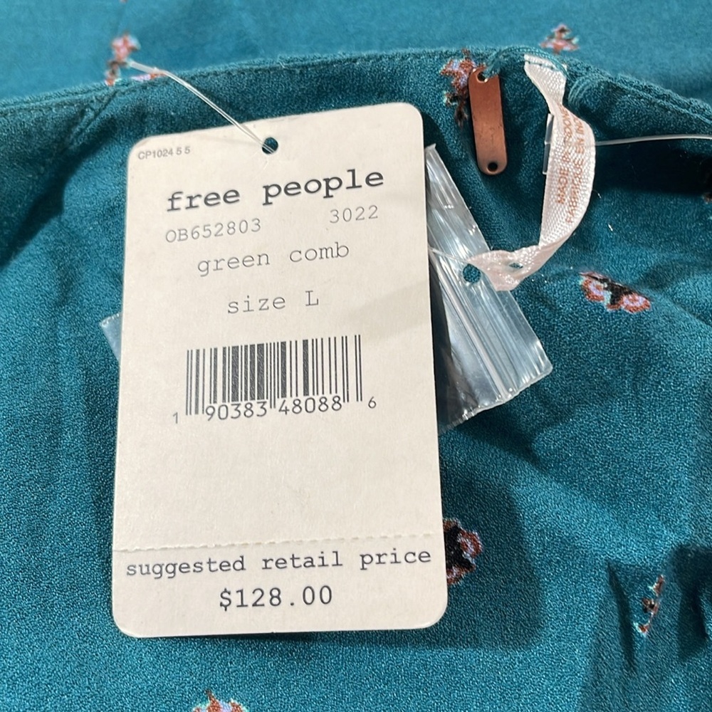 Free People Love Grows Green Romper Size Large NEW OB652803 - Picture 12 of 16